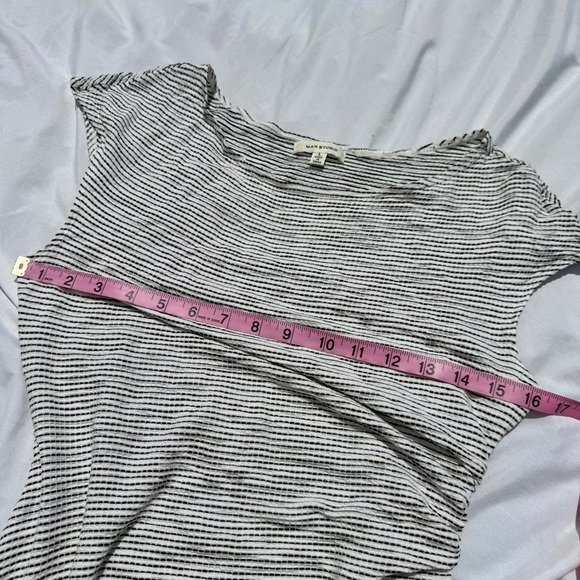 Max Studio Asymmetrical Striped Dress in Gray - Picture 3 of 5